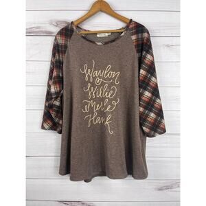 Southern Stitch Country Music Outlaw Waylon Willie Merle Hank‎ Top XL